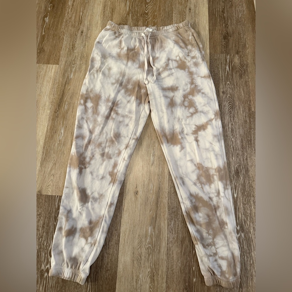 Garage Tie-Dye Joggers in Brown and Cream